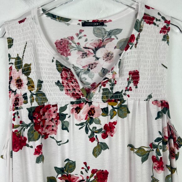 NWOT Stitch Fix Papermoon Suchi Smocked Yoke Knit Top Floral Plus Size 3X - Picture 2 of 7